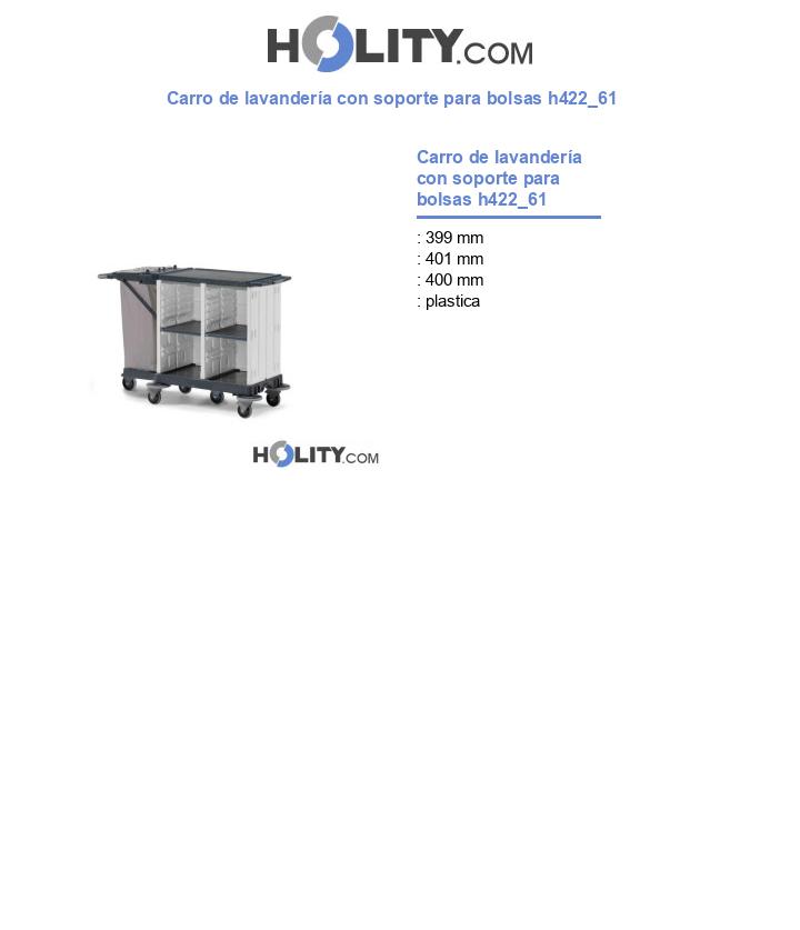 Carro de lavandería con soporte para bolsas h422_61
