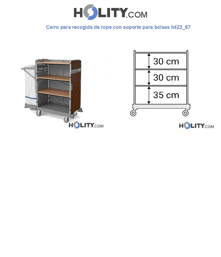 Carro para recogida de ropa con soporte para bolsas h422_67