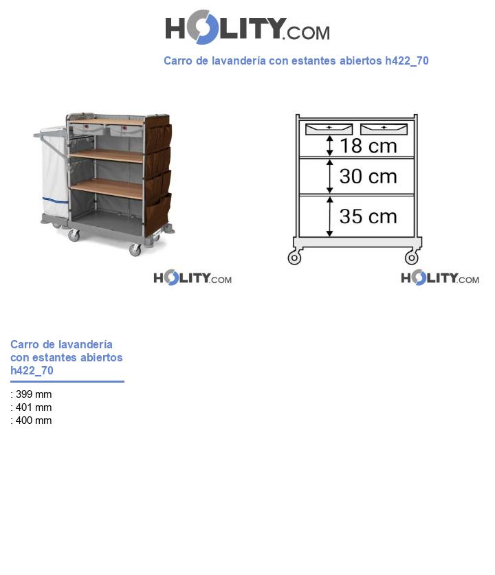 Carro de lavandería con estantes abiertos h422_70