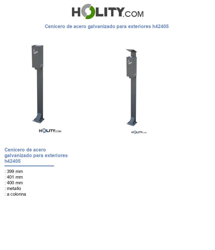 Cenicero de acero galvanizado para exteriores h42405