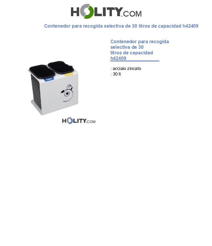 Contenedor para recogida selectiva de 30 litros de capacidad h42409