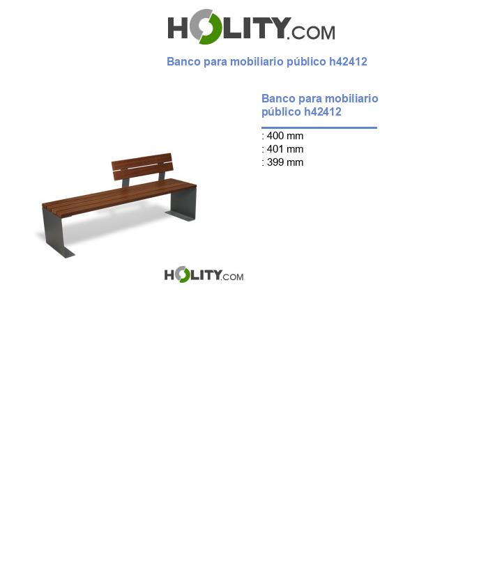 Banco para mobiliario público h42412