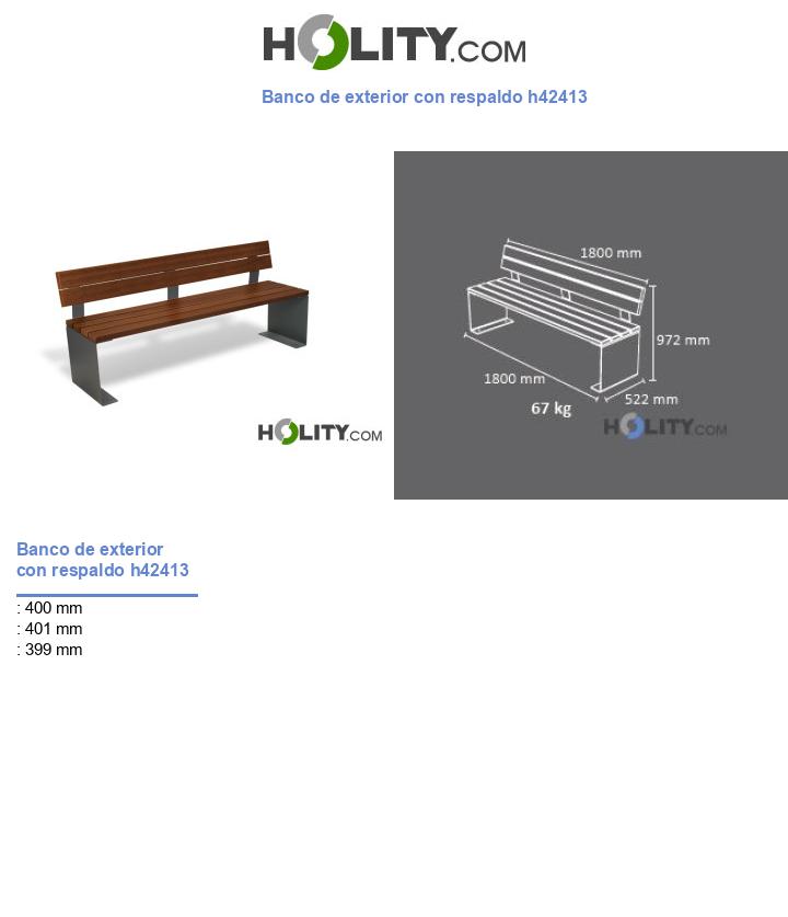 Banco de exterior con respaldo h42413