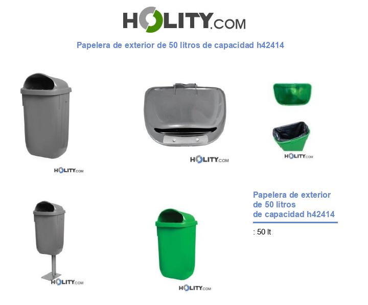 Papelera de exterior de 50 litros de capacidad h42414