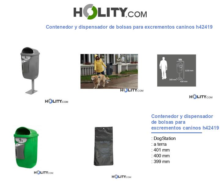 Contenedor y dispensador de bolsas para excrementos caninos h42419