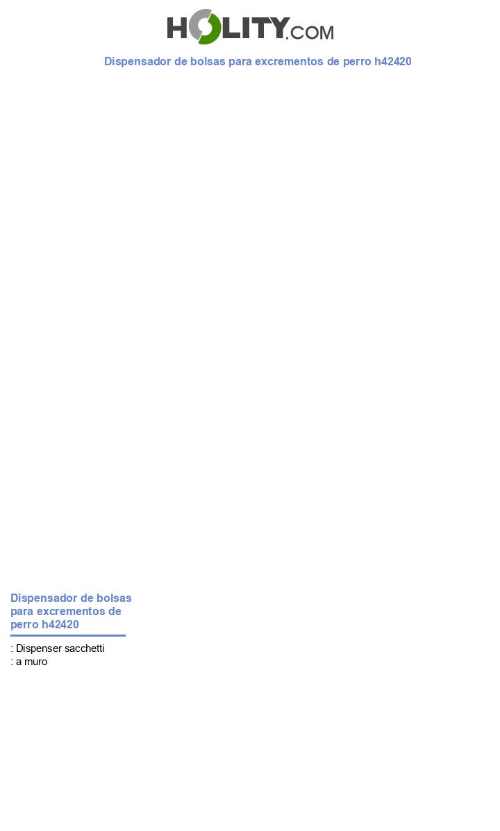 Dispensador de bolsas para excrementos de perro h42420