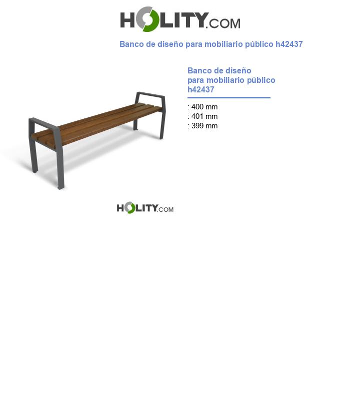 Banco de diseño para mobiliario público h42437