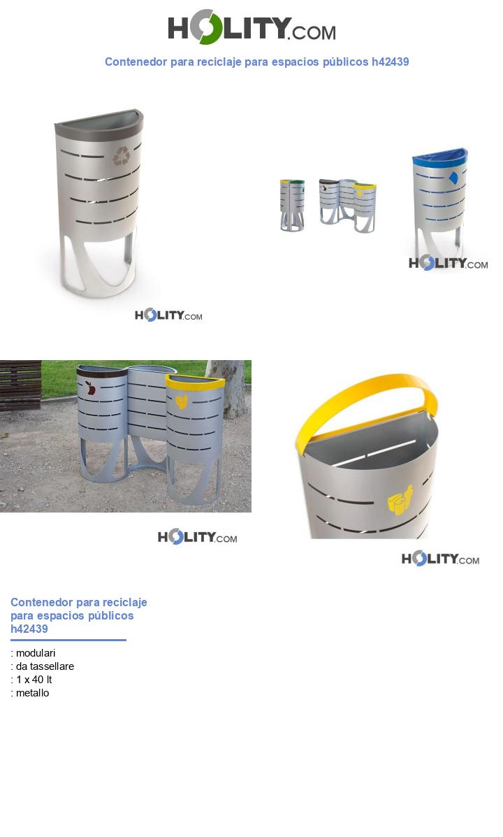 Contenedor para reciclaje para espacios públicos h42439