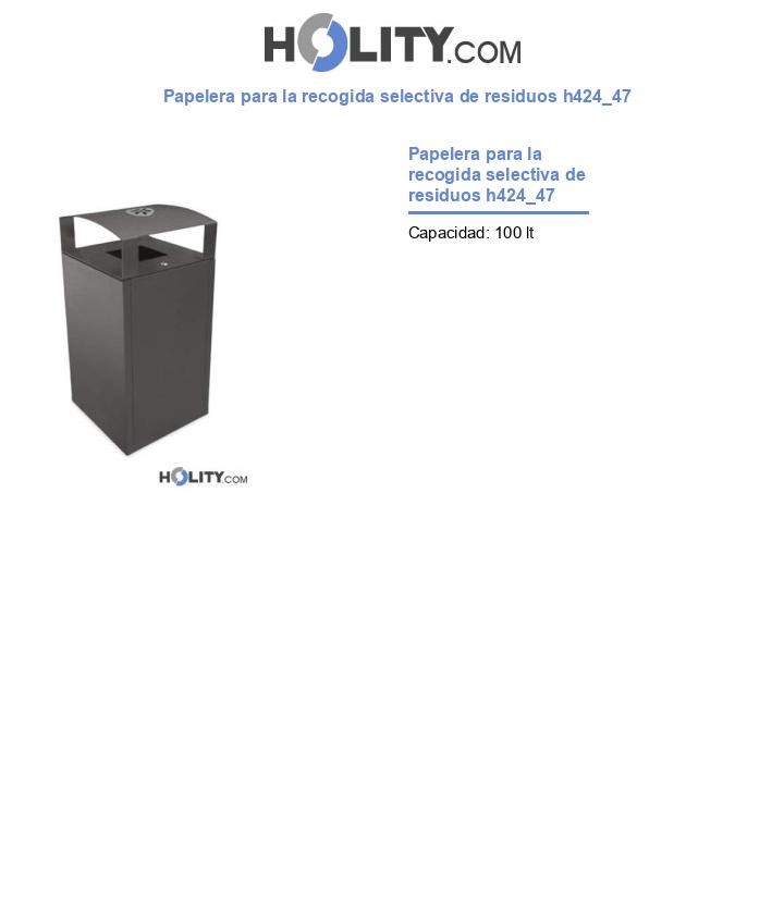 Papelera para la recogida selectiva de residuos h424_47
