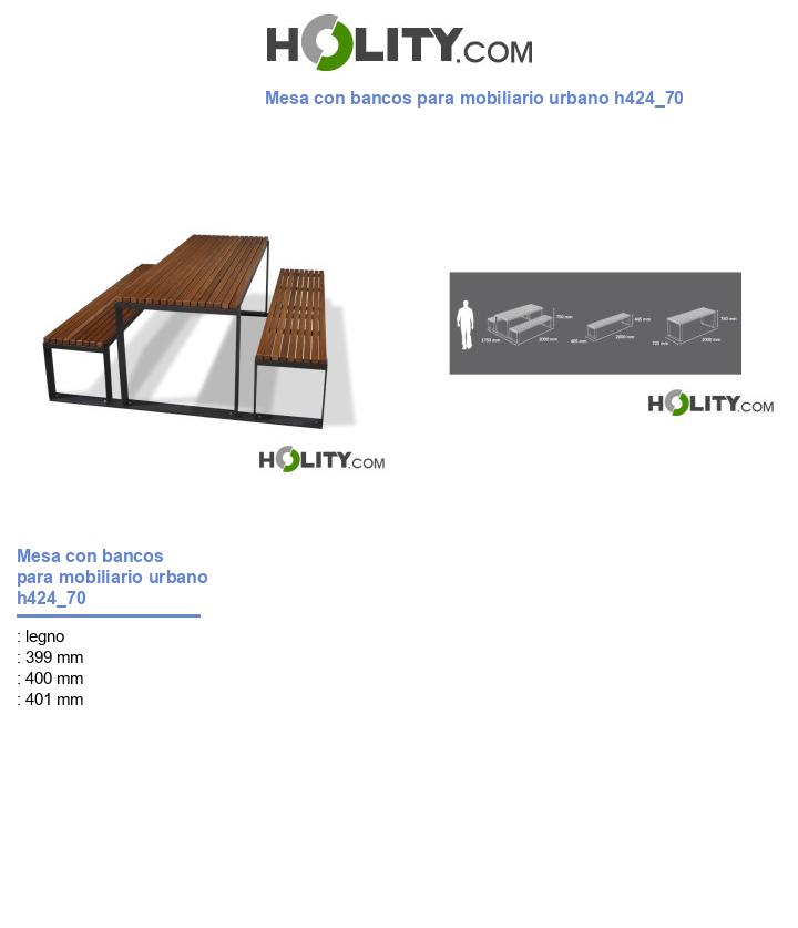 Mesa con bancos para mobiliario urbano h424_70