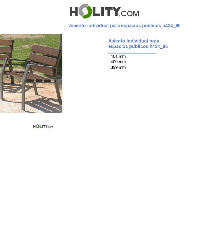 Asiento individual para espacios públicos h424_86