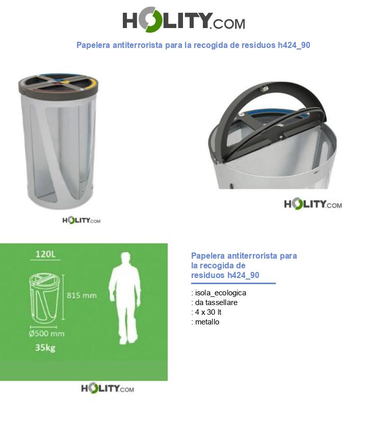Papelera antiterrorista para la recogida de residuos h424_90