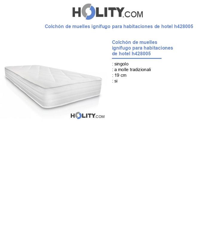 Colchón de muelles ignífugo para habitaciones de hotel h428005