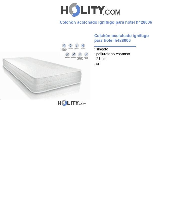 Colchón acolchado ignífugo para hotel h428006