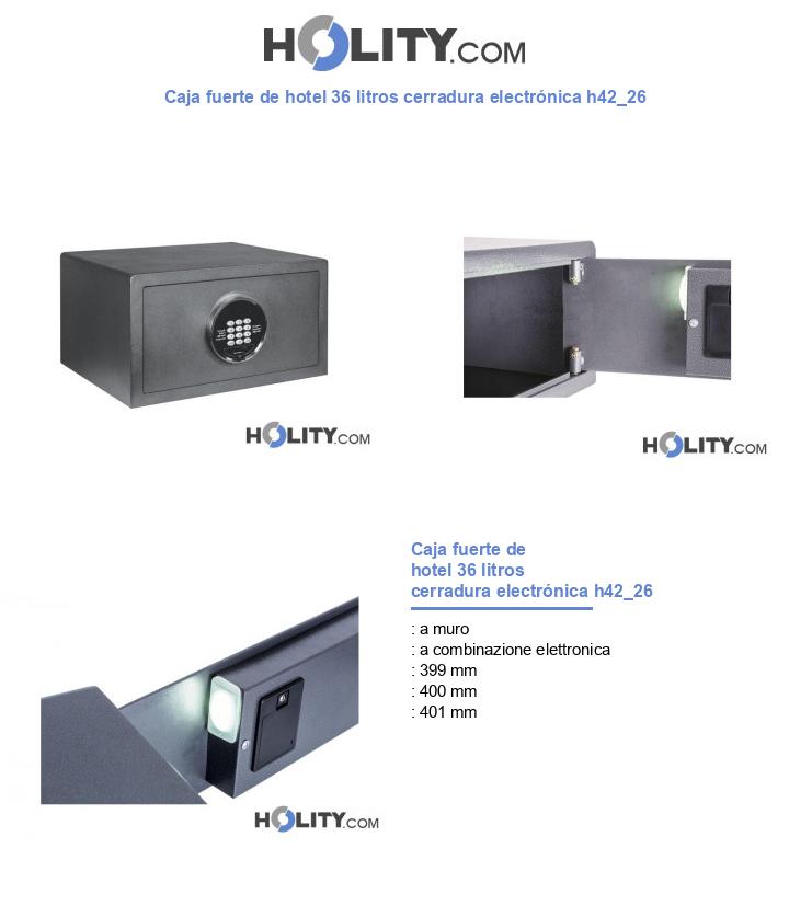 Caja fuerte de hotel 36 litros cerradura electrónica h42_26
