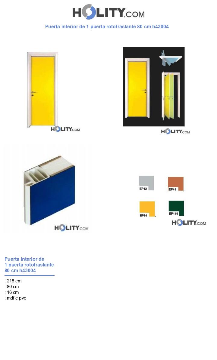 Puerta interior de 1 puerta rototraslante 80 cm h43004