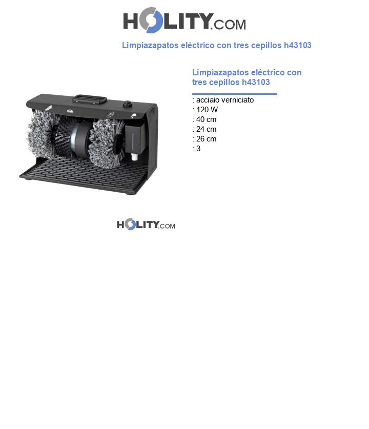 Limpiazapatos eléctrico con tres cepillos h43103