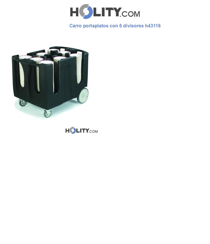 Carro portaplatos con 6 divisores h43116