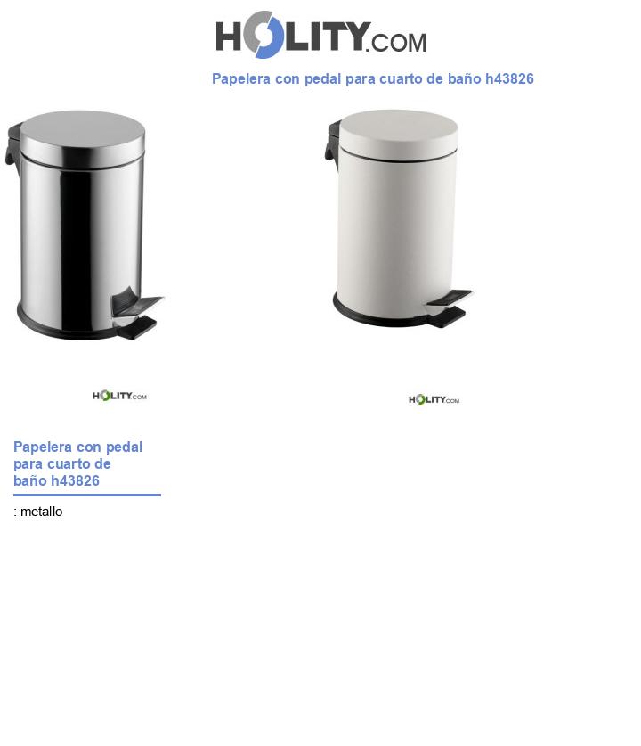 Papelera con pedal para cuarto de baño h43826