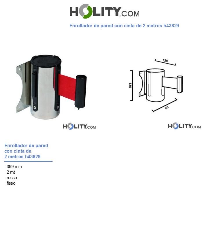 Enrollador de pared con cinta de 2 metros h43829
