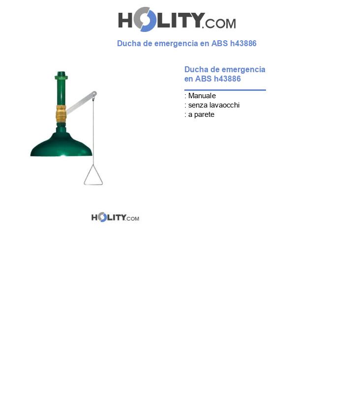 Ducha de emergencia en ABS h43886