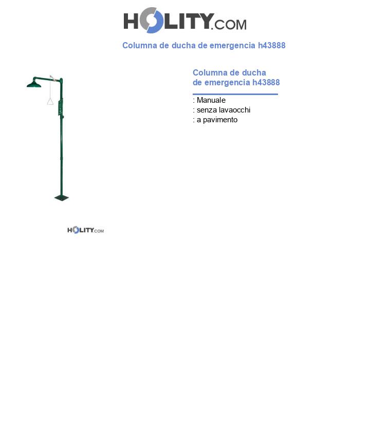 Columna de ducha de emergencia h43888