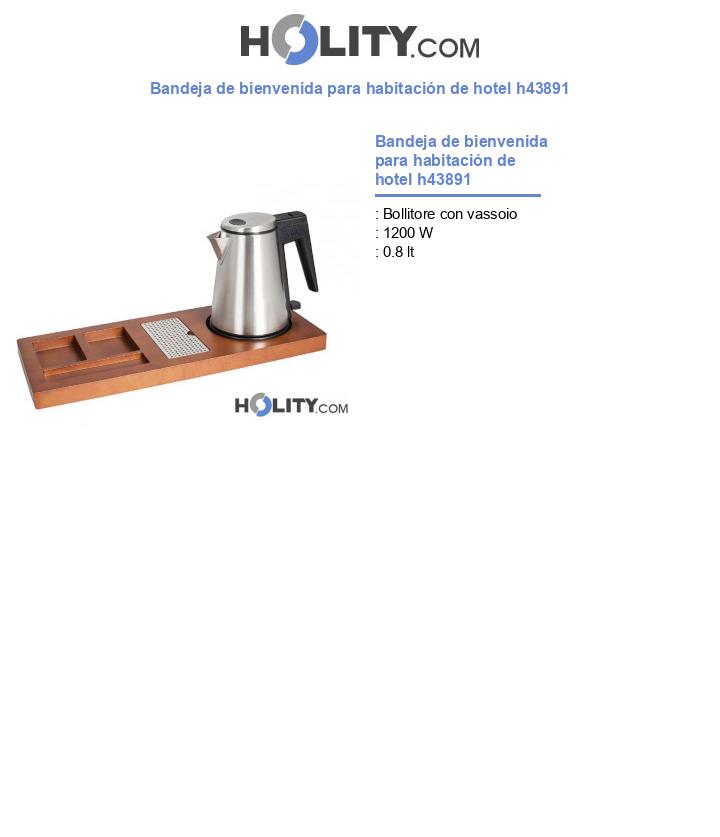 Bandeja de bienvenida para habitación de hotel h43891