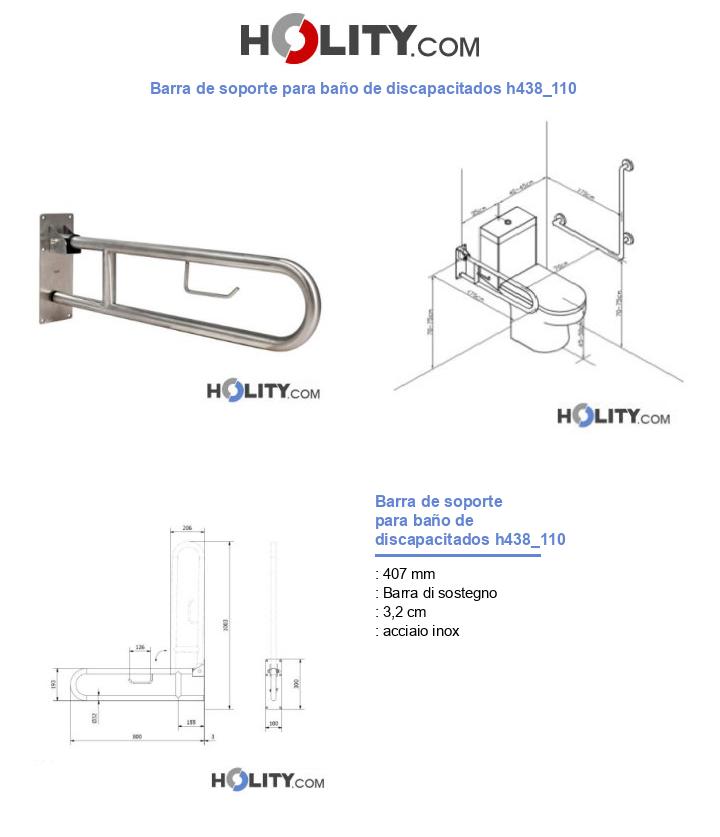 Barra de soporte para baño de discapacitados h438_110