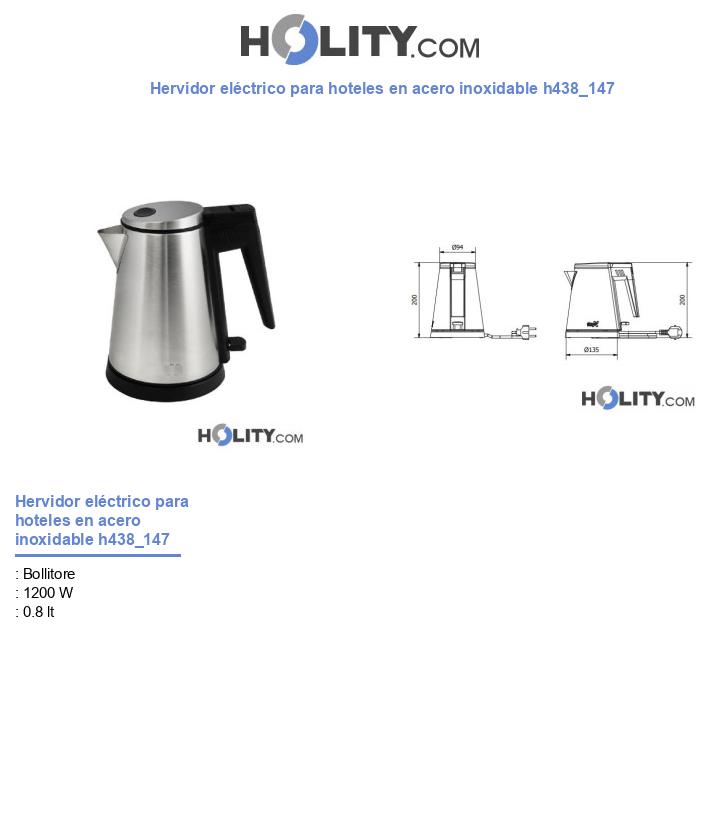 Hervidor eléctrico para hoteles en acero inoxidable h438_147