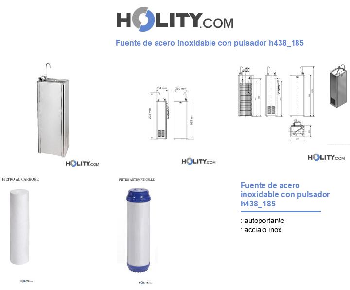 Fuente de acero inoxidable con pulsador h438_185