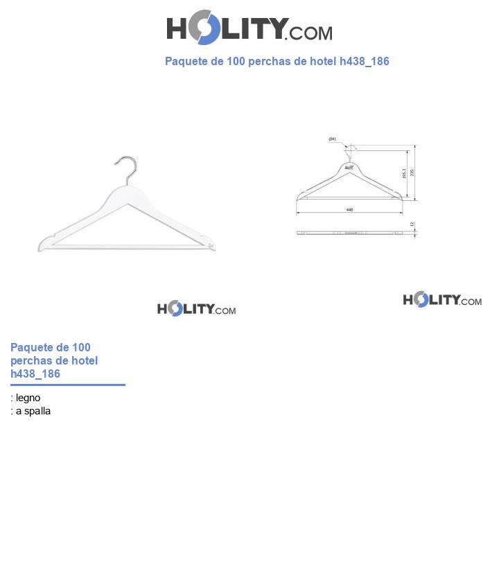 Paquete de 100 perchas de hotel h438_186