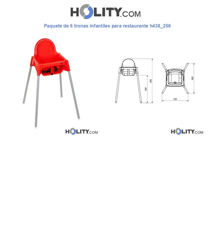 Paquete de 6 tronas infantiles para restaurante h438_256