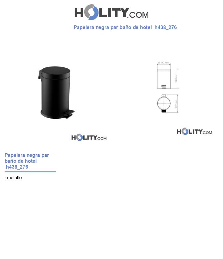 Papelera negra par baño de hotel  h438_276