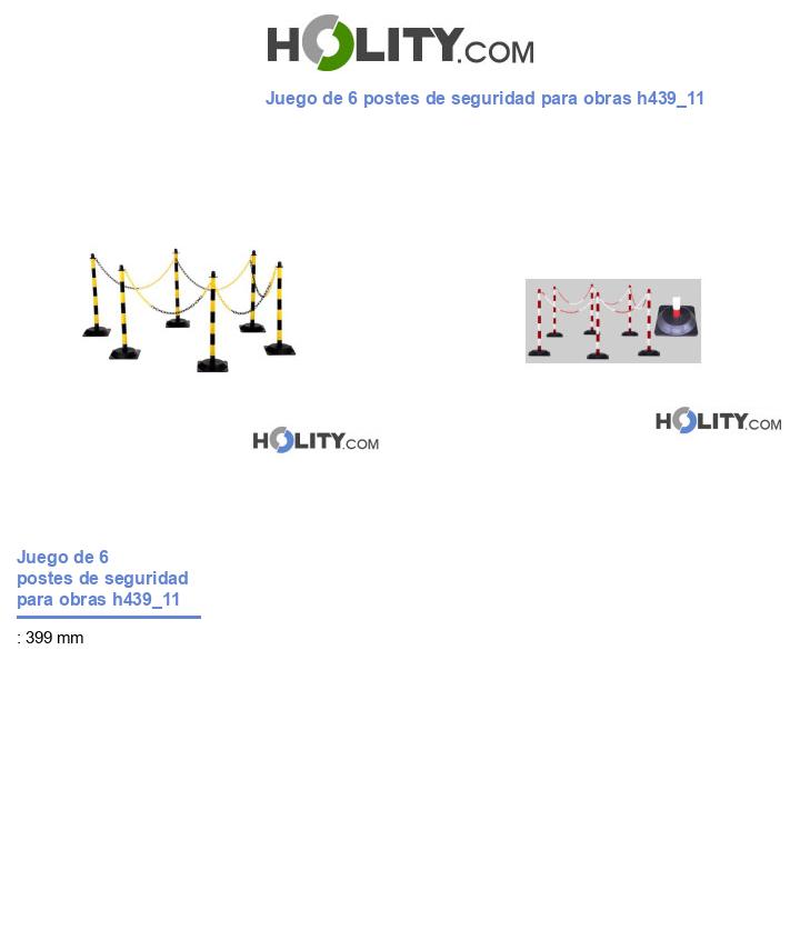 Juego de 6 postes de seguridad para obras h439_11