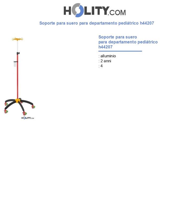 Soporte para suero para departamento pediátrico h44207