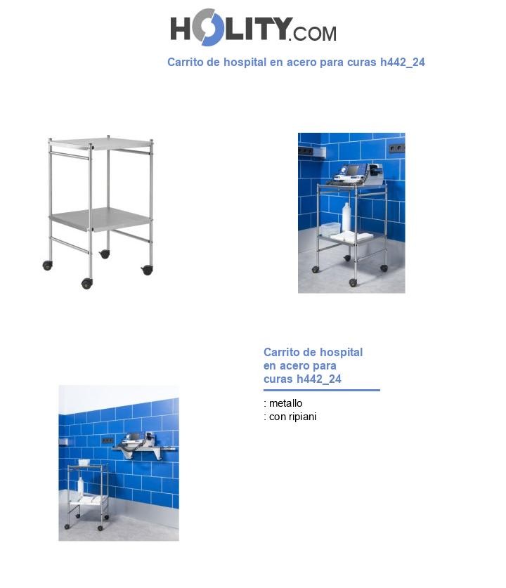 Carrito de hospital en acero para curas h442_24