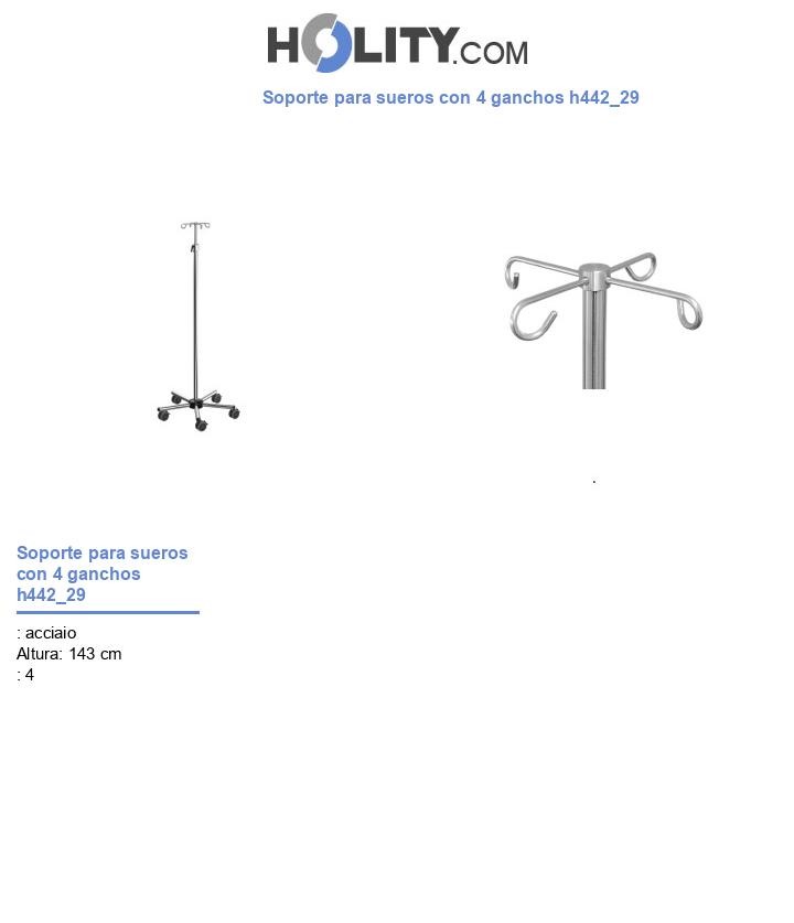 Soporte para sueros con 4 ganchos h442_29