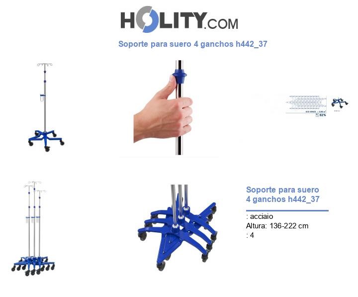 Soporte para suero 4 ganchos h442_37