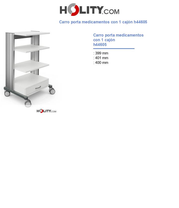 Carro porta medicamentos con 1 cajón h44605