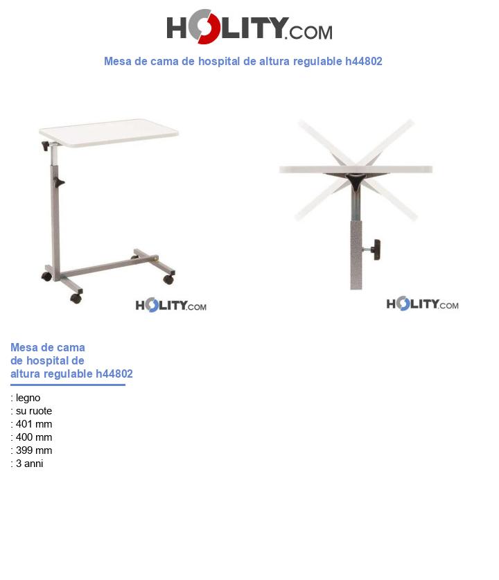 Mesa de cama de hospital de altura regulable h44802