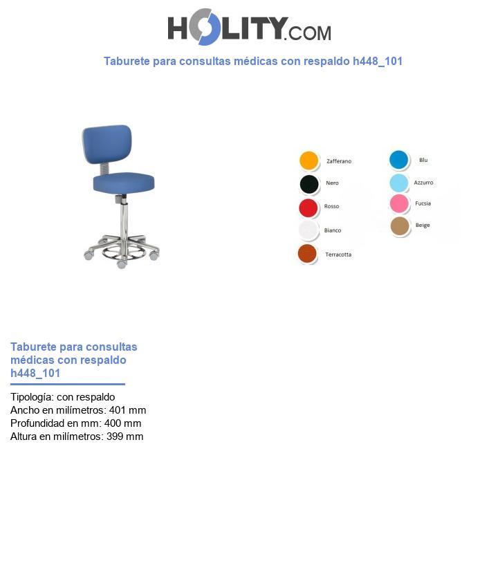 Taburete para consultas médicas con respaldo h448_101