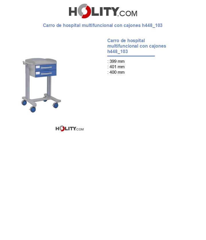 Carro de hospital multifuncional con cajones h448_103