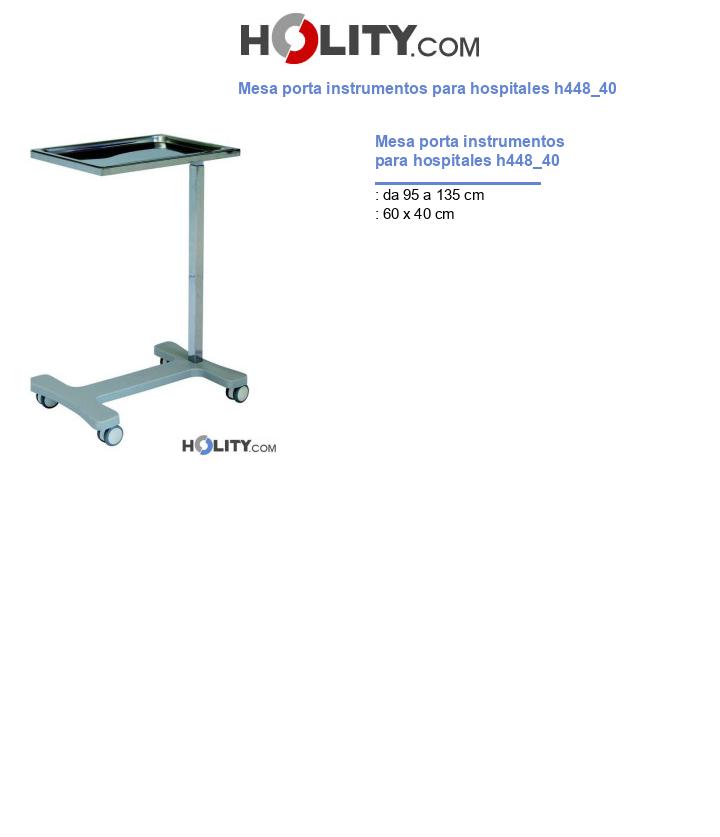 Mesa porta instrumentos para hospitales h448_40