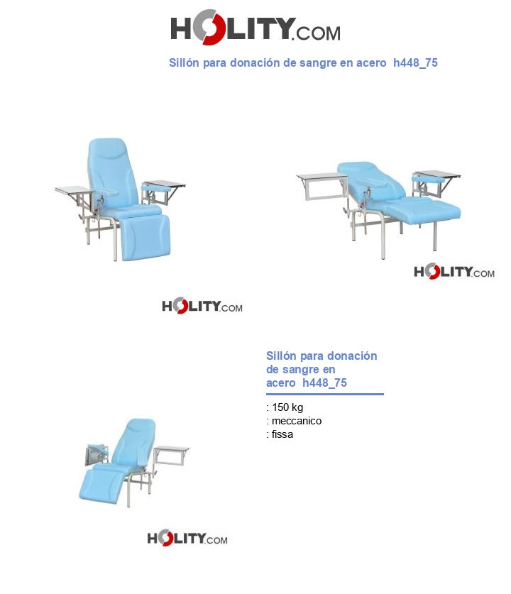 Sillón para donación de sangre en acero  h448_75