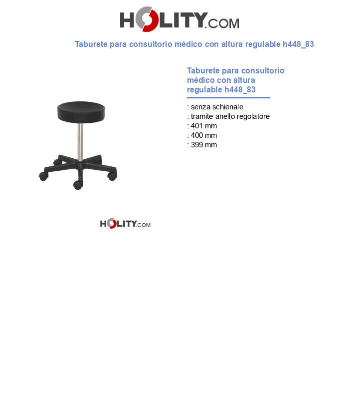 Taburete para consultorio médico con altura regulable h448_83