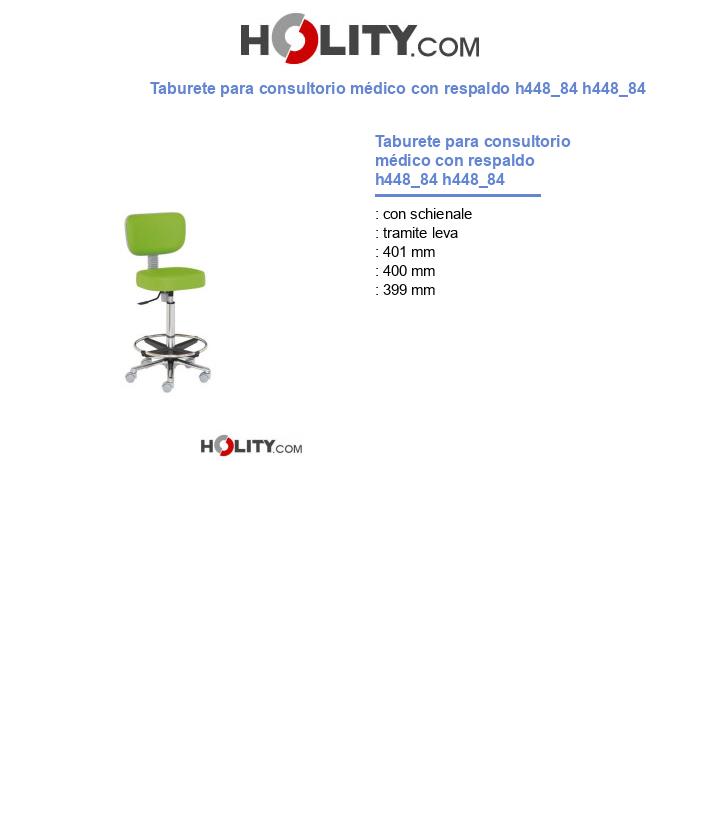 Taburete para consultorio médico con respaldo h448_84 h448_84
