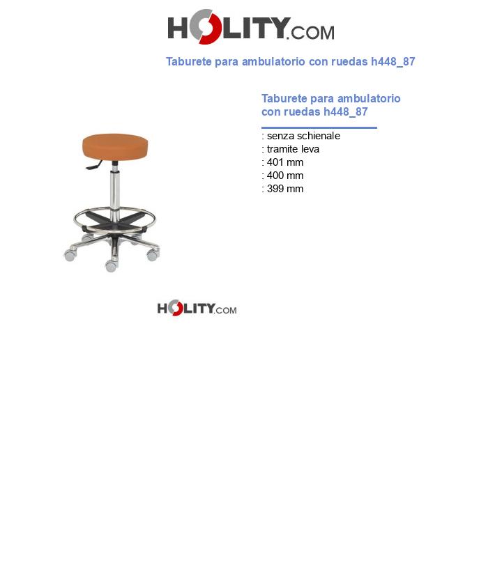 Taburete para ambulatorio con ruedas h448_87