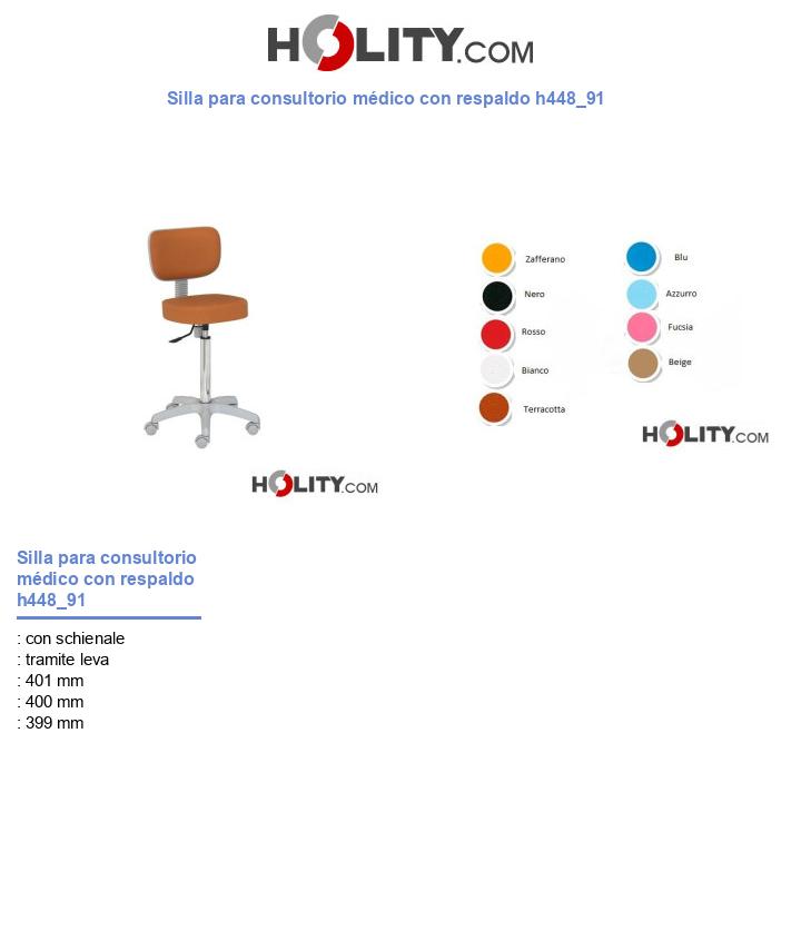 Silla para consultorio médico con respaldo h448_91