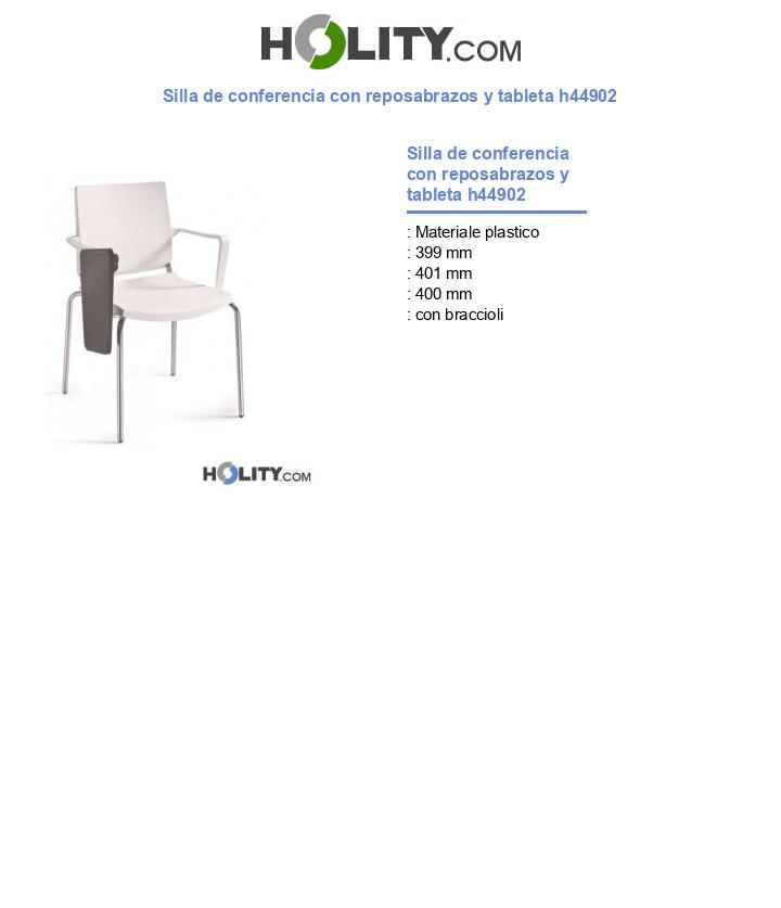 Silla de conferencia con reposabrazos y tableta h44902