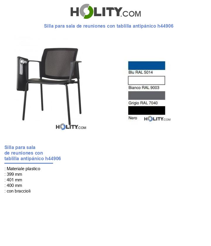 Silla para sala de reuniones con tablilla antipánico h44906